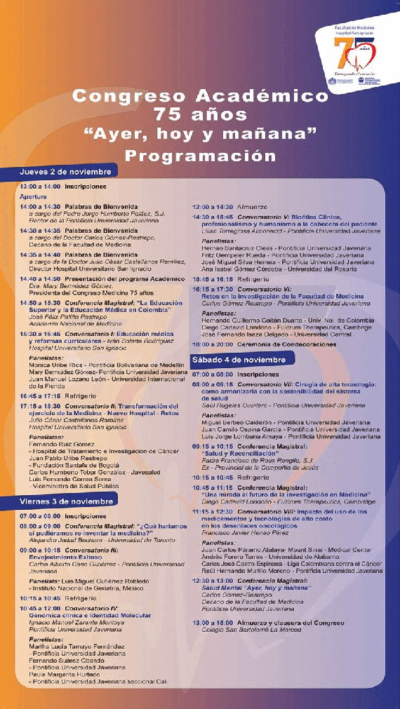 Congreso Académico 75 años, Hospital Universitario San Ignacio