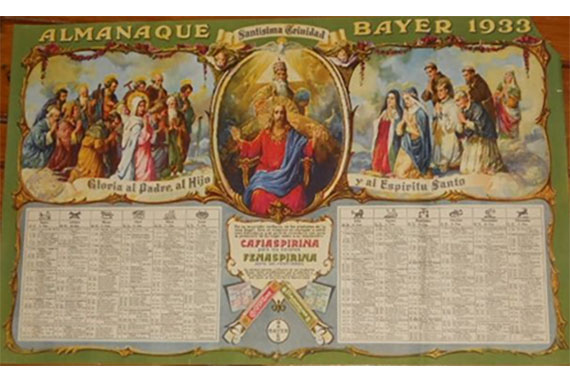 Carteles publicitarios, aspirina, cafeina, religión y II Guerra Mundial
