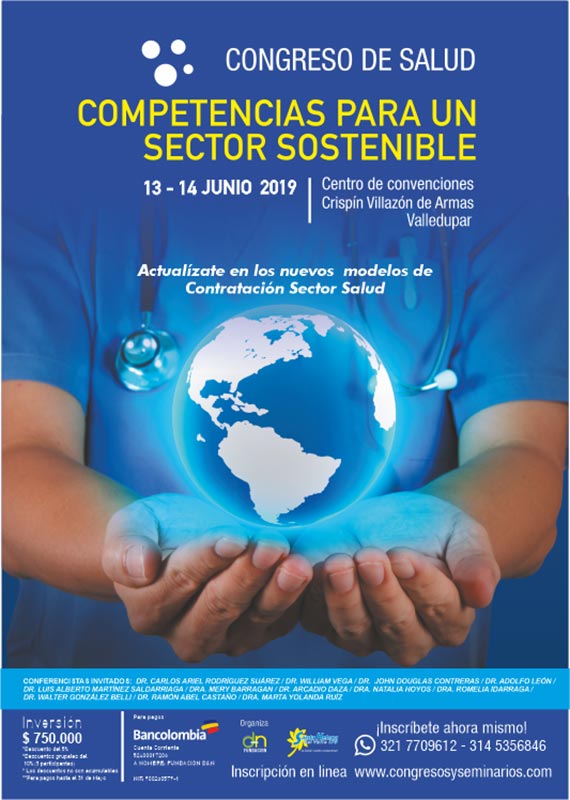 Valledupar será anfitriona del congreso de salud 'Competencias para un sector sostenible'