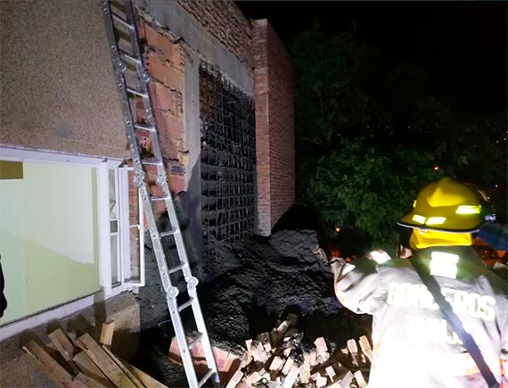 Se desploma muro del área de espera de Urgencias del Hospital San Rafael de Tunja