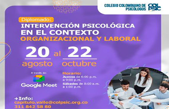 'Diplomado en intervención psicológica en el contexto organizacional y laboral', virtual 