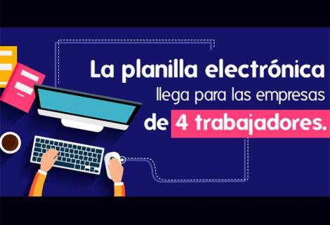 ​La planilla electrónica llega para las empresas de cuatro trabajadores o más.
