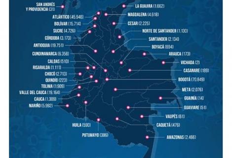 El nuevo total de casos confirmados por MinSalud en Colombia es de 218.428 y 7.373 muertes.