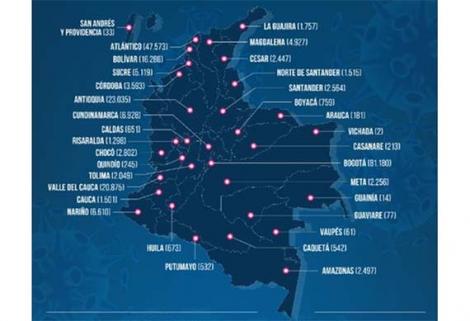 El nuevo total de casos confirmados por MinSalud en Colombia es de 240.795 y 8.269 muertes.