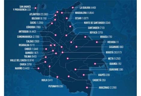 El nuevo total de casos confirmados por MinSalud de Covid-19 en Colombia es de 97.846 y 3.334 muertes