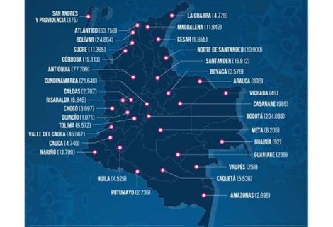 El nuevo total de casos confirmados por MinSalud en Colombia es de 590.520 y 18.767 muertes.