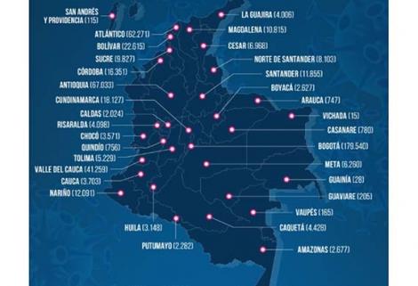 El nuevo total de casos confirmados por MinSalud en Colombia es de 513.719 y 16.183 muertes.