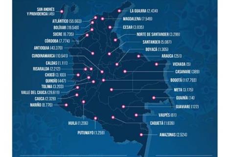 El nuevo total de casos confirmados por MinSalud en Colombia es de 345.714 y 11.624 muertes.